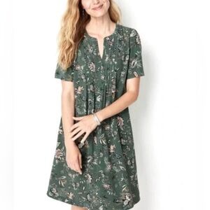 FLUTTER-SLEEVE PINTUCKED DRESS - sz L